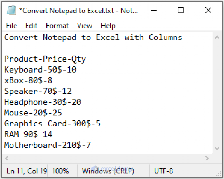 How to Open Notepad or Text File in Excel with Columns (3 Easy Methods)