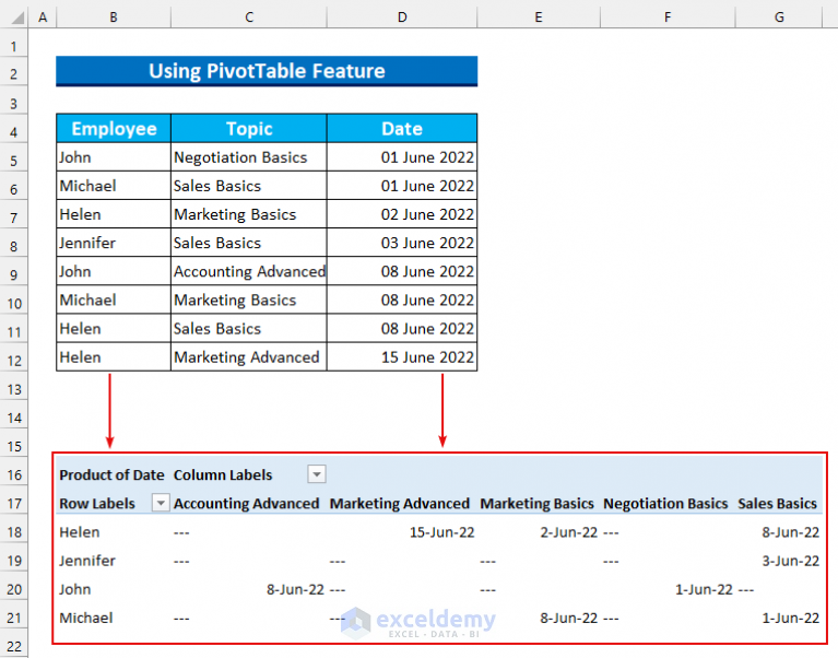 How to Create a Training Matrix in Excel (3 Easy Methods) - ExcelDemy