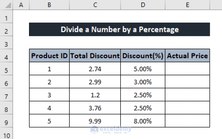 how-to-divide-a-number-by-a-percentage-in-excel-3-suitable-examples