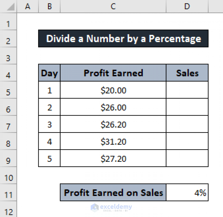 How To Divide A Number By A Percentage