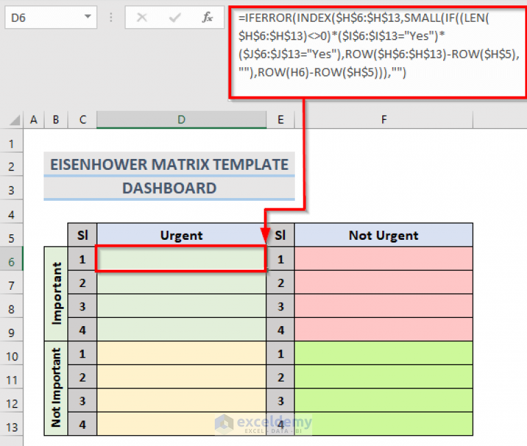 How To Make An Eisenhower Matrix Template In Excel With Easy Steps