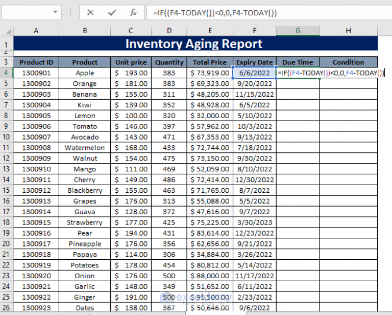 How to Make Inventory Aging Report in Excel (Step by Step Guidelines)