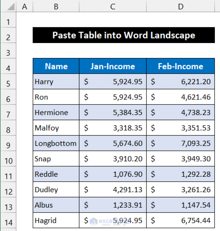 How To Paste Excel Table Into Word In Landscape 3 Easy Ways 4077