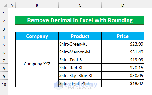 How To Remove Decimals In Excel With Rounding 10 Easy Methods 