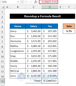 How to Roundup a Formula Result in Excel (4 Easy Methods) - ExcelDemy