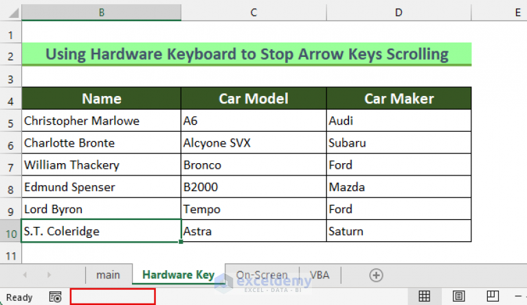 How to Stop Arrow Keys from Scrolling in Excel (3 Easy Methods)