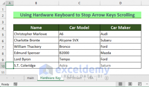 How to Stop Arrow Keys from Scrolling in Excel (3 Easy Methods)