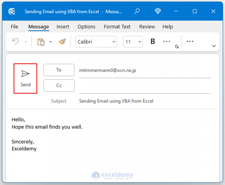 Macro to Send Email from Excel (5 Suitable Examples)