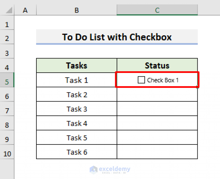 How to Make To Do List in Excel with Checkbox (With Quick Steps)