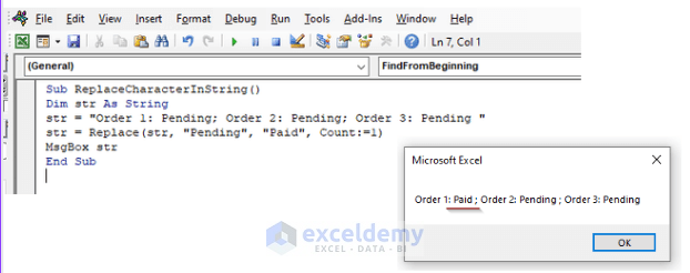 Excel VBA Replace Character In String By Position 4 Effective Ways 