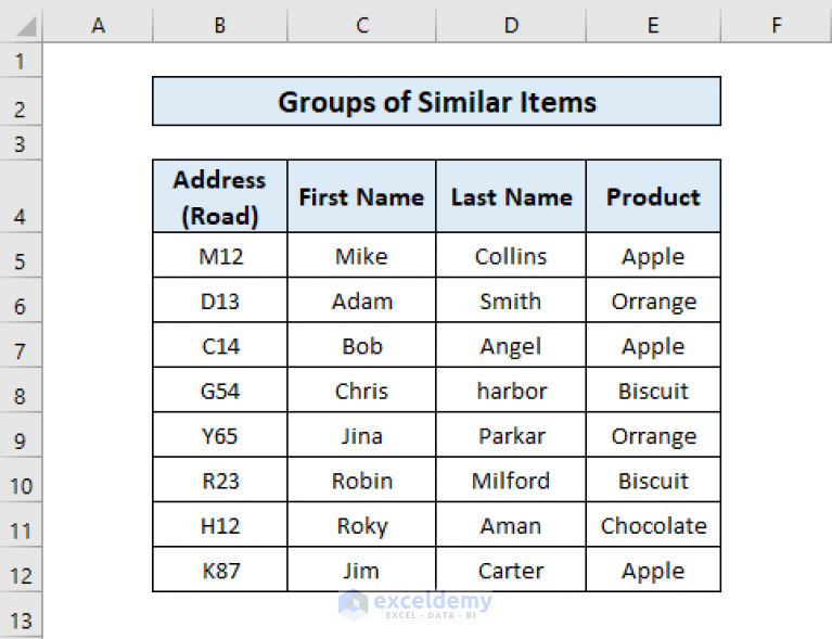 how-to-group-similar-items-in-excel-4-common-ways-exceldemy