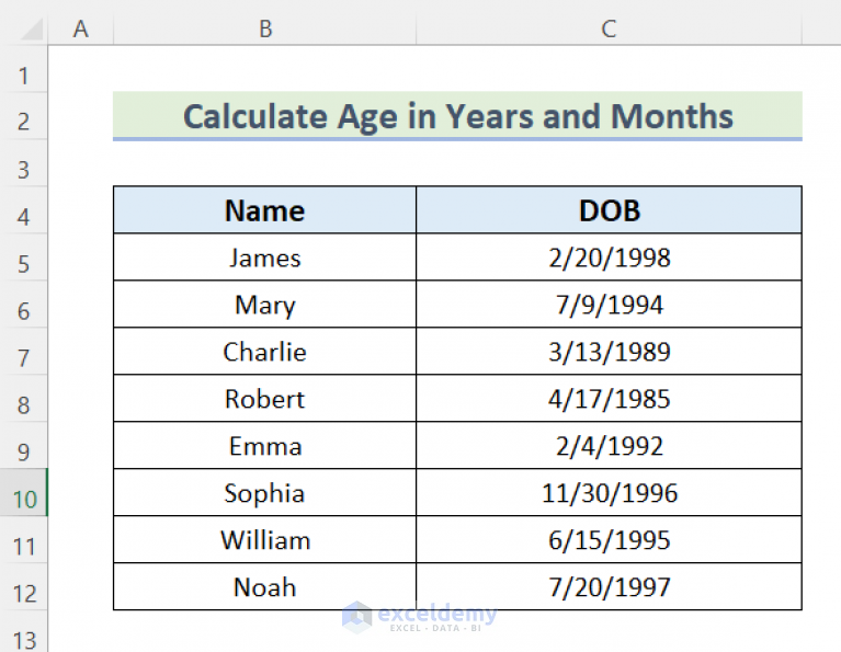 how-to-calculate-age-in-excel-in-years-and-months-5-easy-ways