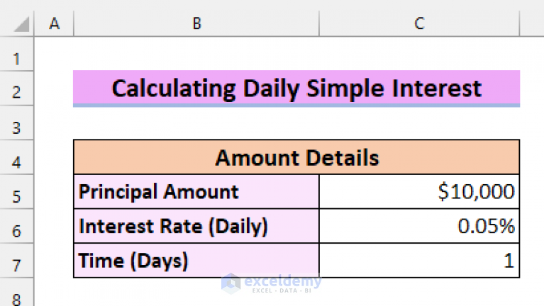 how-to-calculate-daily-simple-interest-in-excel-3-easy-ways