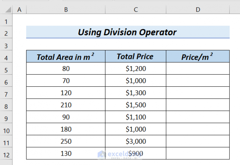 how-to-calculate-price-per-square-meter-in-excel-3-handy-methods