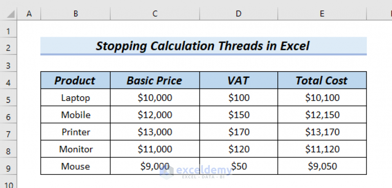 Calculating 4 threads excel что это