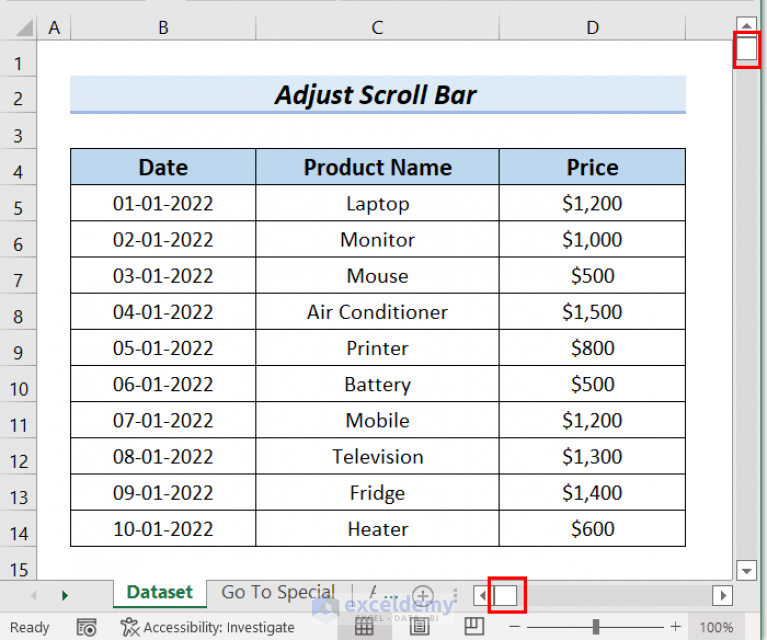 How to Adjust Scroll Bar in Excel (5 Effective Methods) ExcelDemy