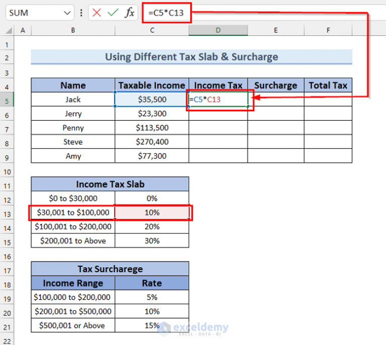 How to Calculate Tax on Salary with Example in Excel