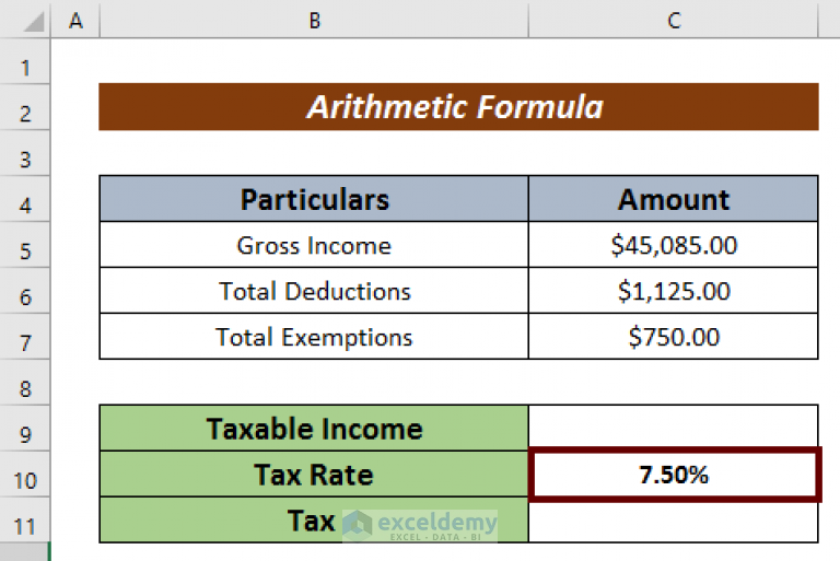Formula for Calculating Withholding Tax in Excel (4 Effective Variants)