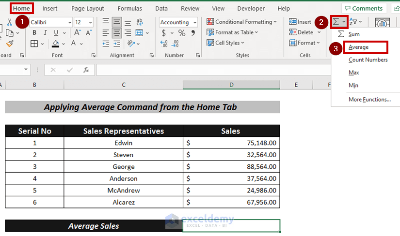 How To Calculate Average Sales In Excel 5 Simple Approaches 