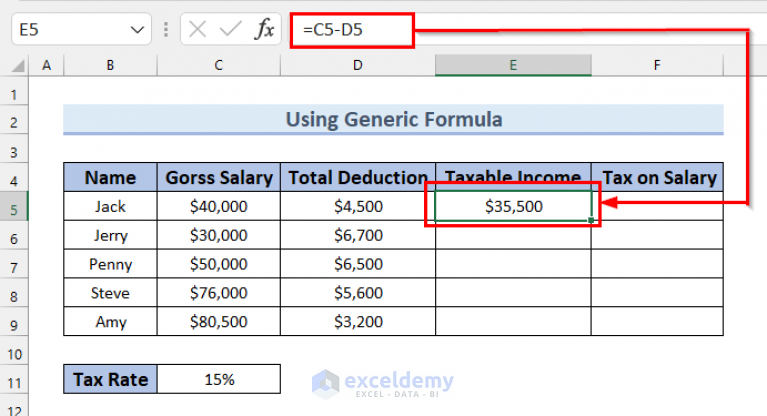 How To Calculate Income Tax On Salary With Example In Excel