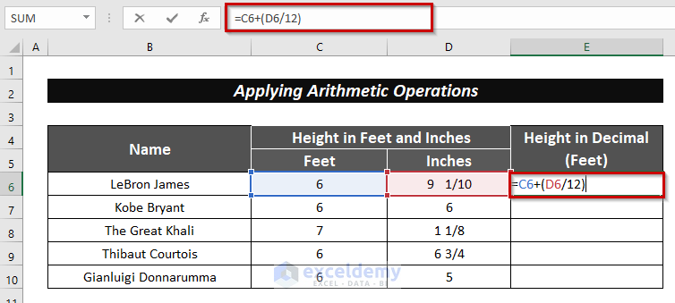 How To Convert Feet And Inches To Decimal In Excel 2 Easy Methods 