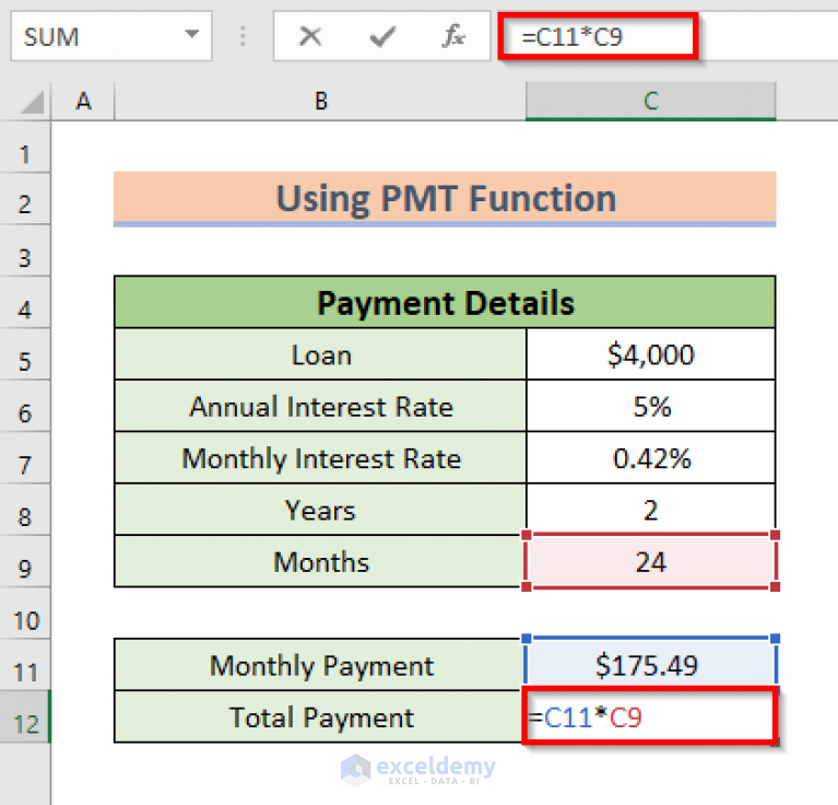 How To Calculate Simple Interest Loan Payments In Excel