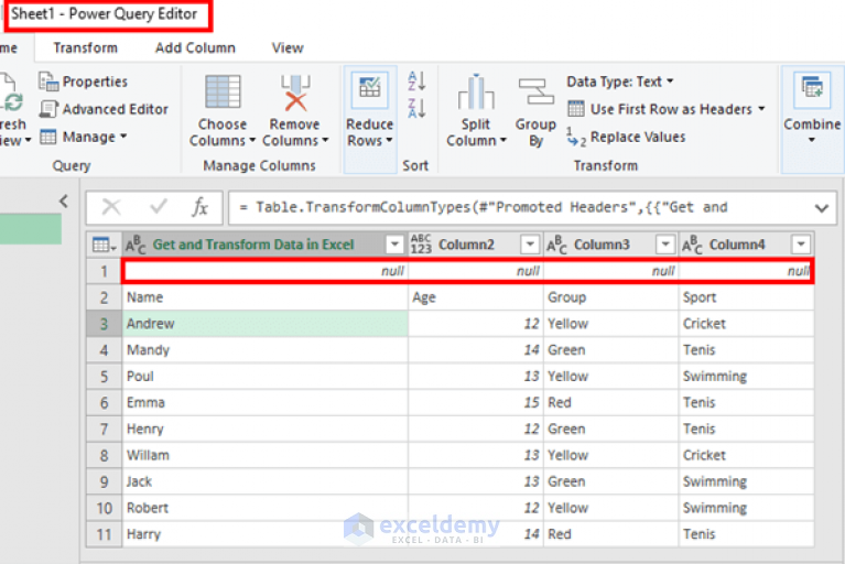 How To Get And Transform Data In Excel