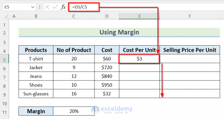 how-to-calculate-selling-price-per-unit-in-excel-3-easy-ways