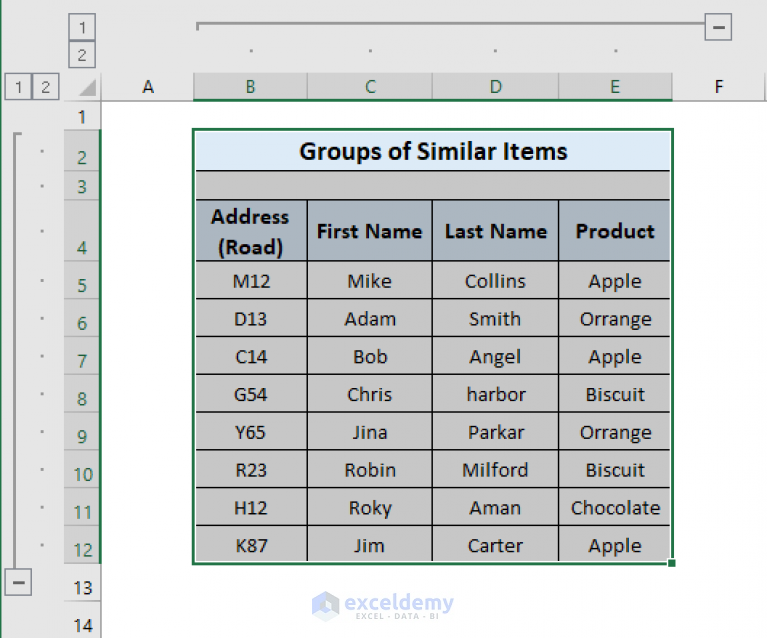 How To Group Similar Items In Excel 4 Common Ways Exceldemy 2463