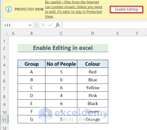 How to Enable Editing in Excel (5 Easy Ways)