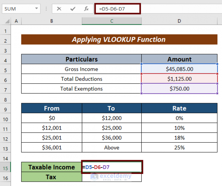 Formula for Calculating Withholding Tax in Excel (4 Effective Variants)