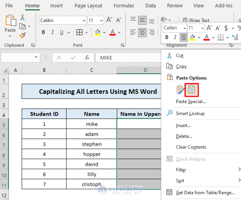 how-to-capitalize-all-letters-without-formula-in-excel-4-methods