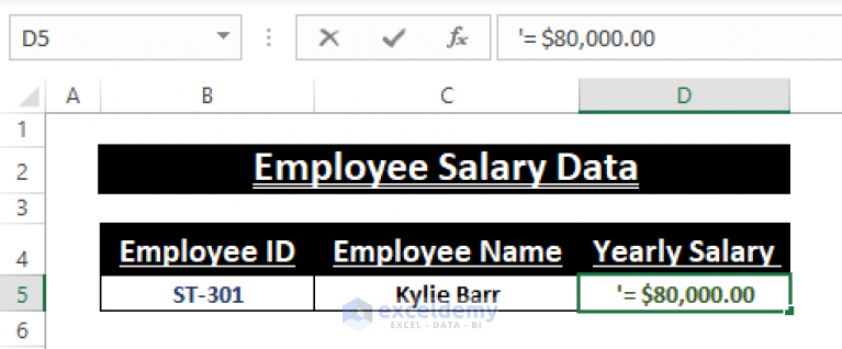 How To Put Equal Sign In Excel Without Formula 4 Easy Ways 5748