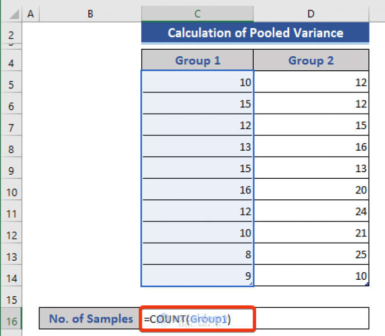 How To Calculate Pooled Variance In Excel With Easy Steps Exceldemy 