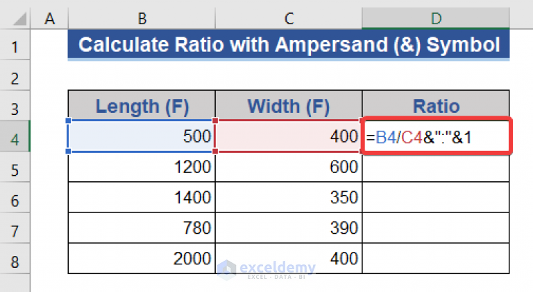 How To Calculate Ratio In Excel 4 Handy Methods Exceldemy 7647