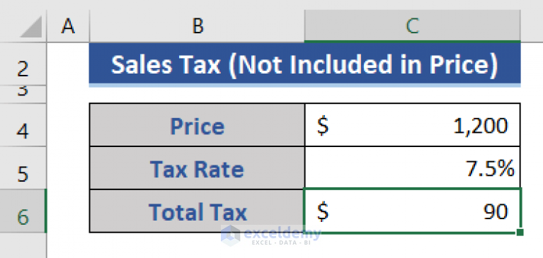 How To Determine Sales Tax From Total Price