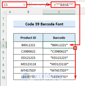 How to Use Code 39 Barcode Font for Excel (with Easy Steps)