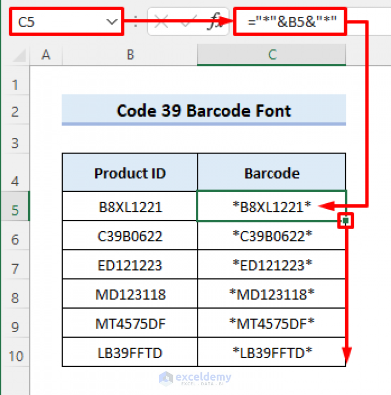 How To Use Code 39 Barcode Font For Excel With Easy Steps 6450