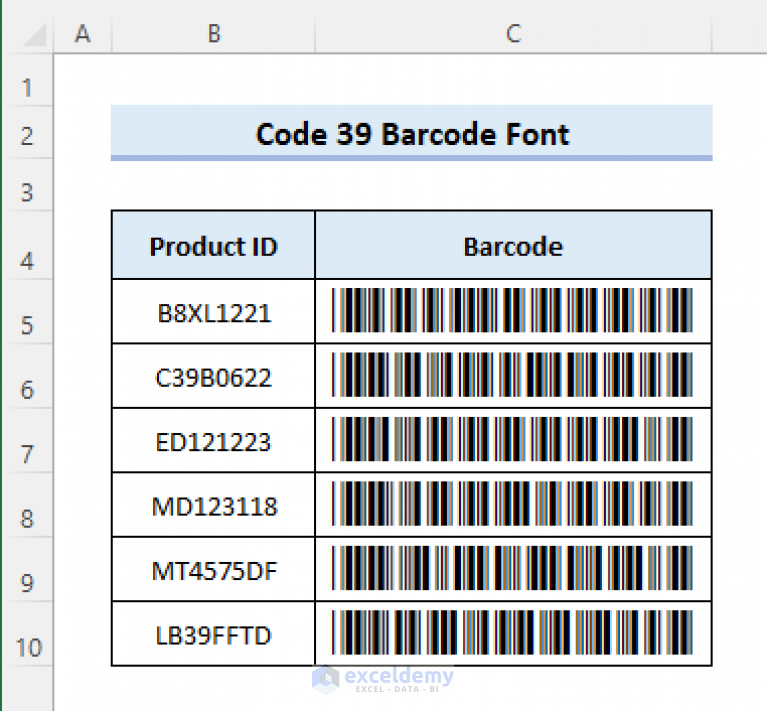 How To Use Code 39 Barcode Font For Excel with Easy Steps 