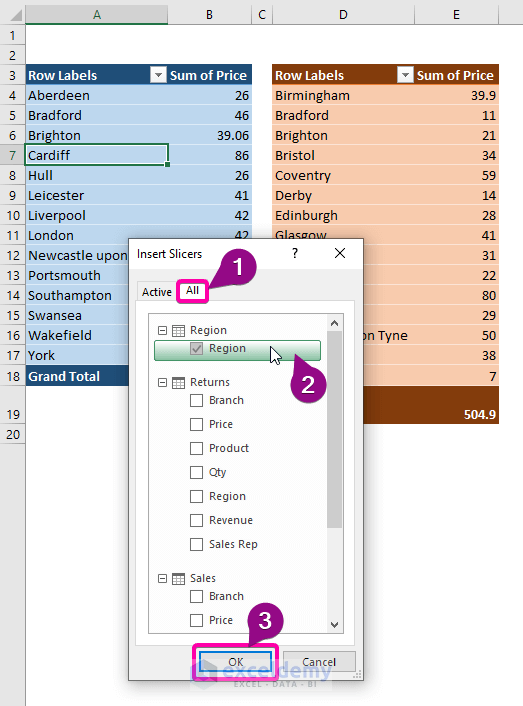 Connect Slicer To Multiple Pivot Tables From Different Data Source