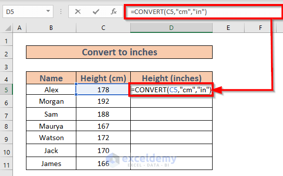 How To Convert CM To Feet And Inches In Excel 3 Effective Ways 