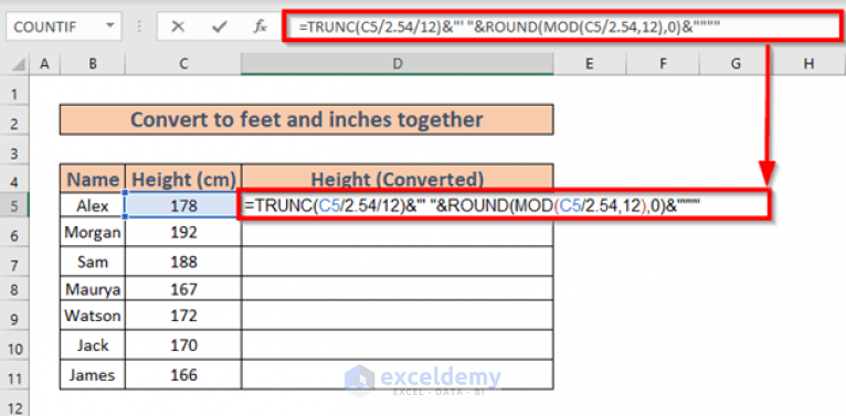 how-to-convert-cm-to-feet-and-inches-in-excel-3-effective-ways