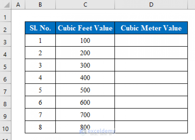 Convert Cubic Feet To Cubic Meters In Excel (2 Easy Methods)