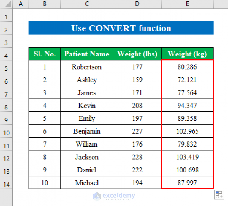 how-to-convert-lbs-to-kg-in-excel-3-easy-methods-exceldemy