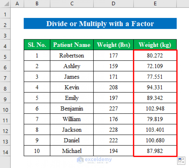 How To Convert Lbs To Kg In Excel 3 Easy Methods Exceldemy