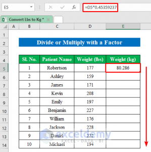 How To Convert Lbs To Kg In Excel (3 Easy Methods) - Exceldemy