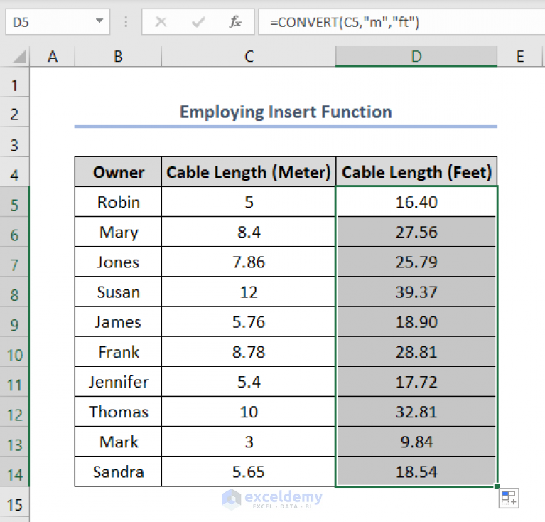 How to Convert Meters to Feet in Excel (4 Useful Methods) ExcelDemy