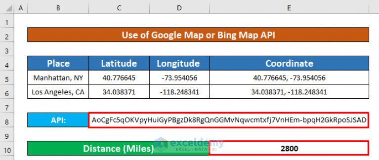 Excel VBA: Calculate Distance Between Two Addresses or Coordinates