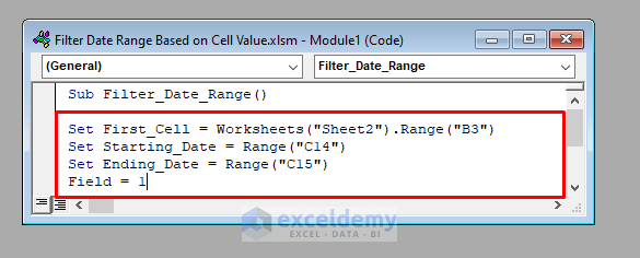 Excel VBA Filter Date Range Based On Cell Value Macro And UserForm 