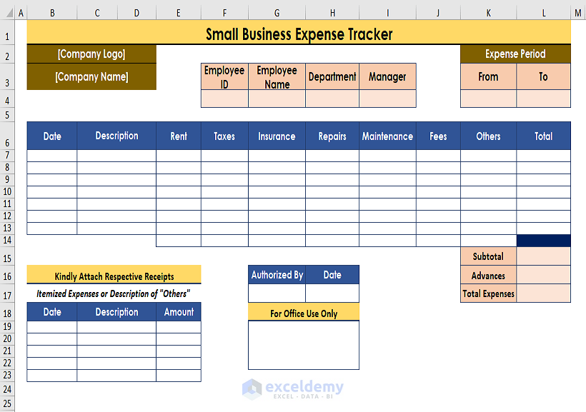 How To Keep Track Of Small Business Expenses In Excel 2 Ways 